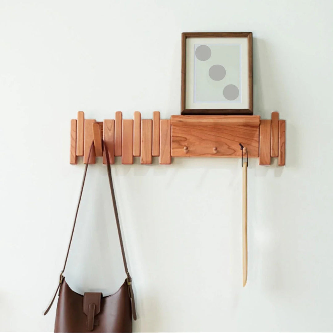 Wall-Mounted Solid Wood Coat Rack