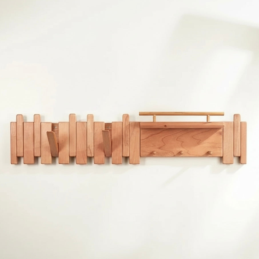 Wall-Mounted Solid Wood Coat Rack