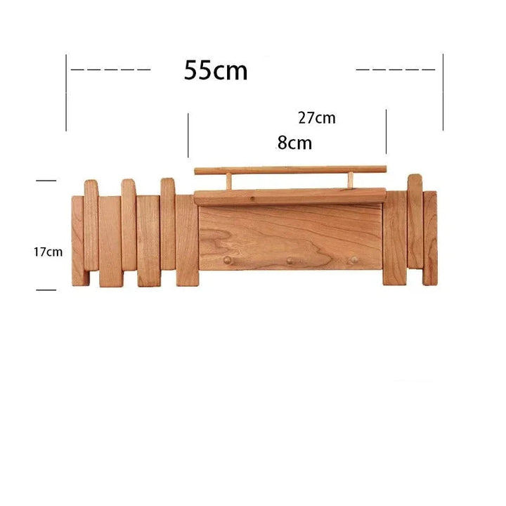Wall-Mounted Solid Wood Coat Rack