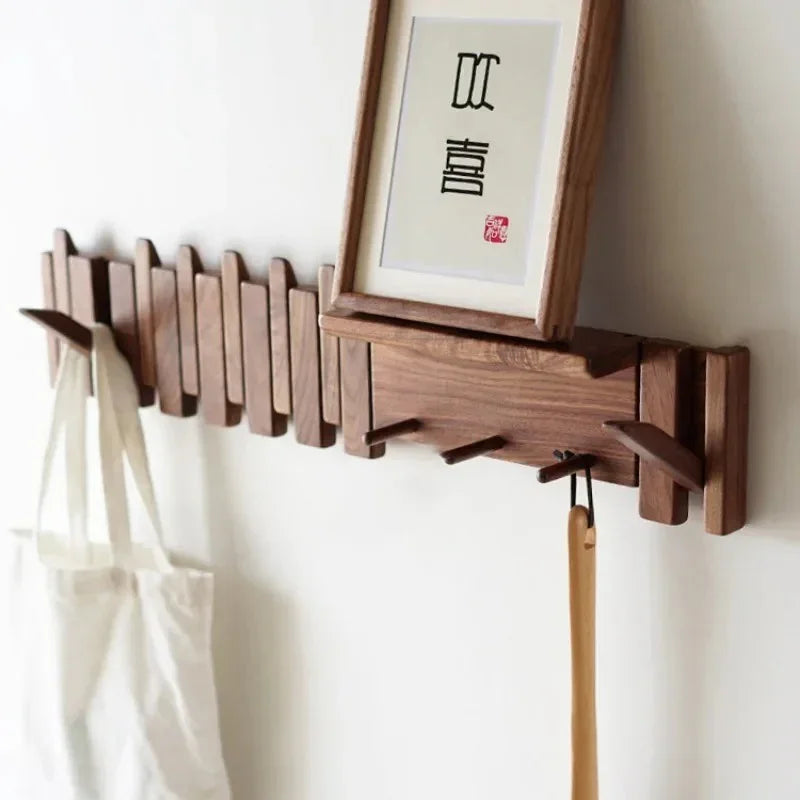 Wall-Mounted Solid Wood Coat Rack