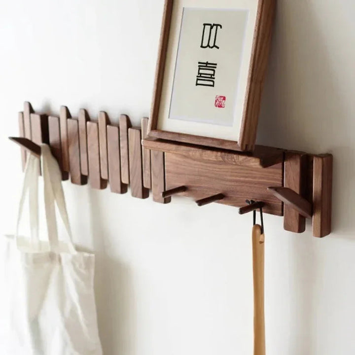 Wall-Mounted Solid Wood Coat Rack