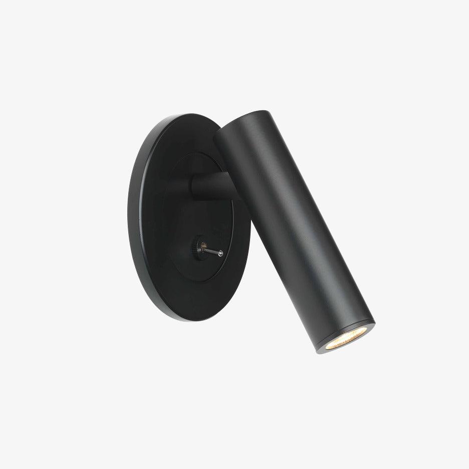 Wall Reading Lamp | Pivoting Cylinder Head, Round Plate