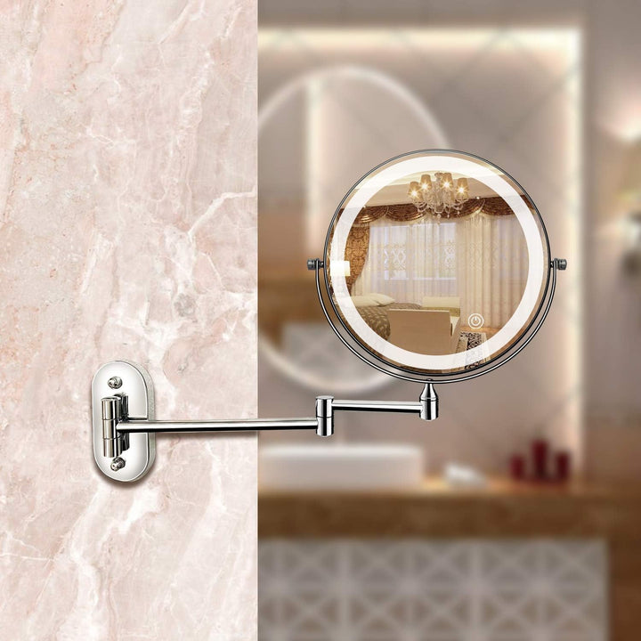 Wall Mounted Makeup Mirror | Double Sided Magnifying Swivel Extendable Arm 3