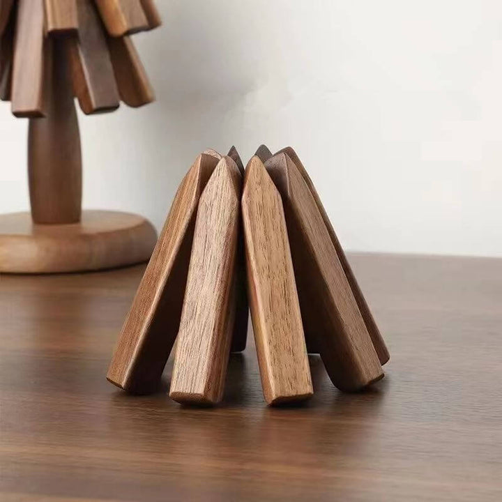 Walnut Tree Mat | Folding Trivet, Stands As A Tree