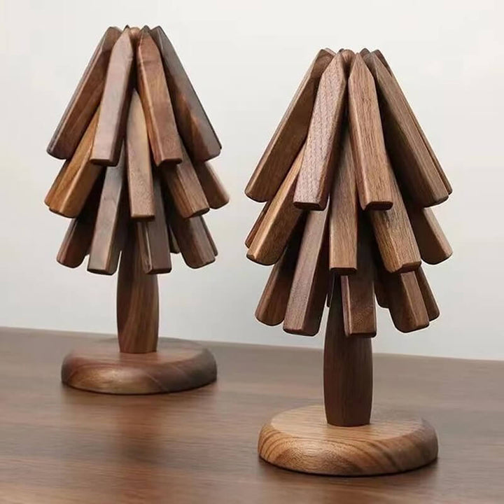 Walnut Tree Mat | Folding Trivet, Stands As A Tree