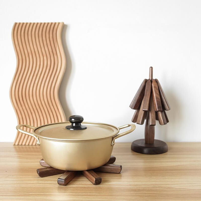 Walnut Tree Mat | Folding Trivet, Stands As A Tree