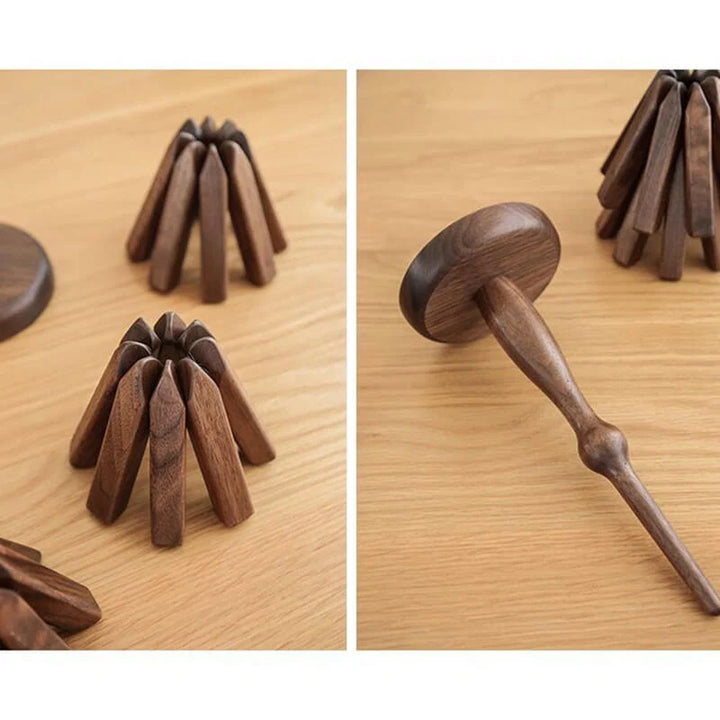 Walnut Tree Mat | Folding Trivet, Stands As A Tree