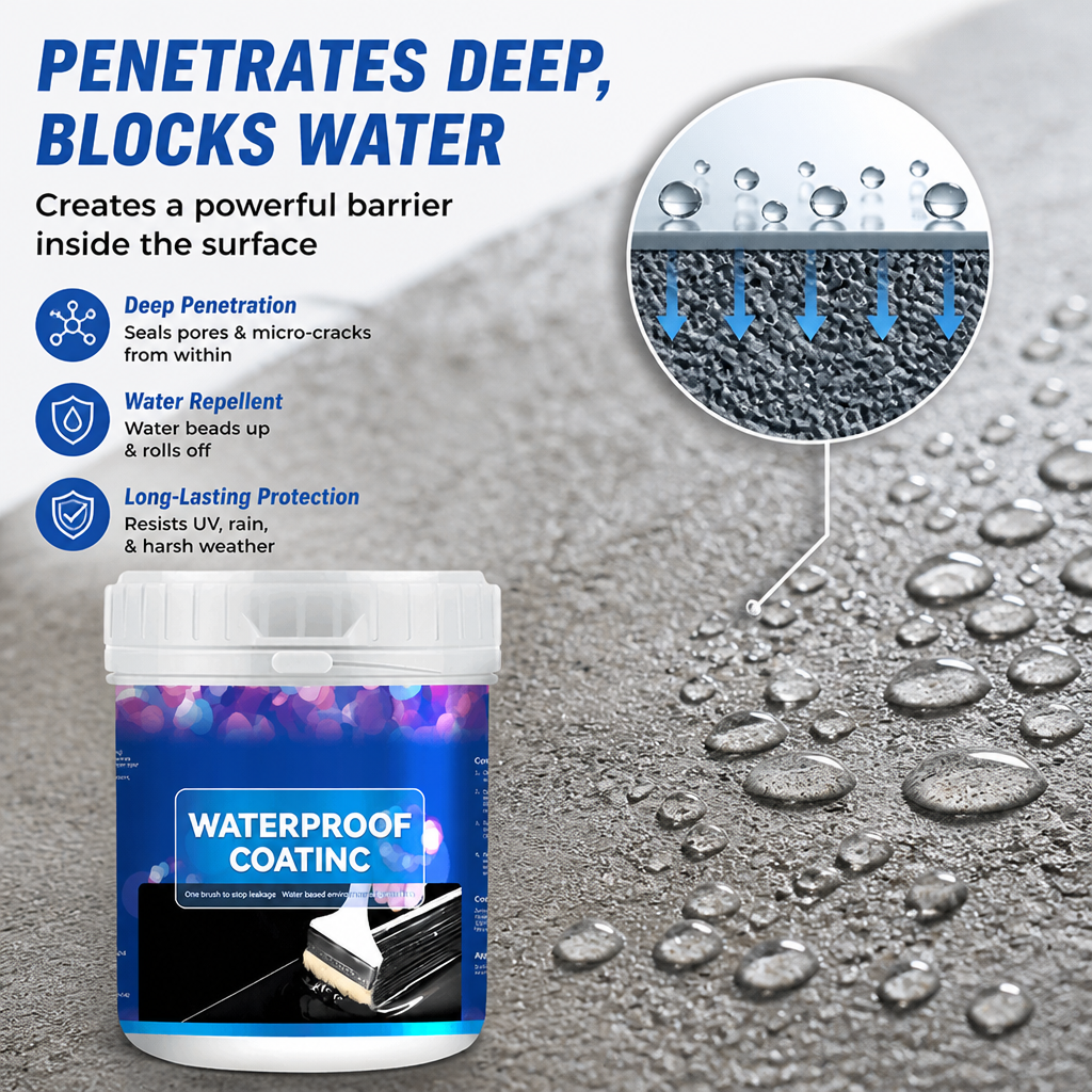 Waterproof Coating for Walls, Roofs and Facades | 600 g Covers Up to 59 Sq Ft | UV-Resistant Weatherproof Seal