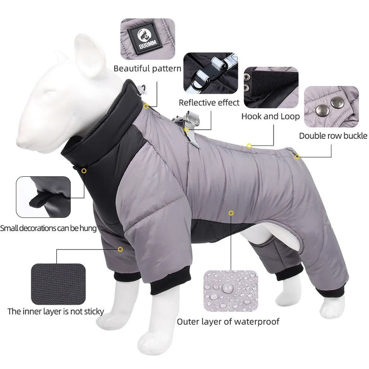 Waterproof Dog Jacket for Winter | Adjustable Fit with Insulated Lining | Windproof Shell for Small and Medium Breeds
