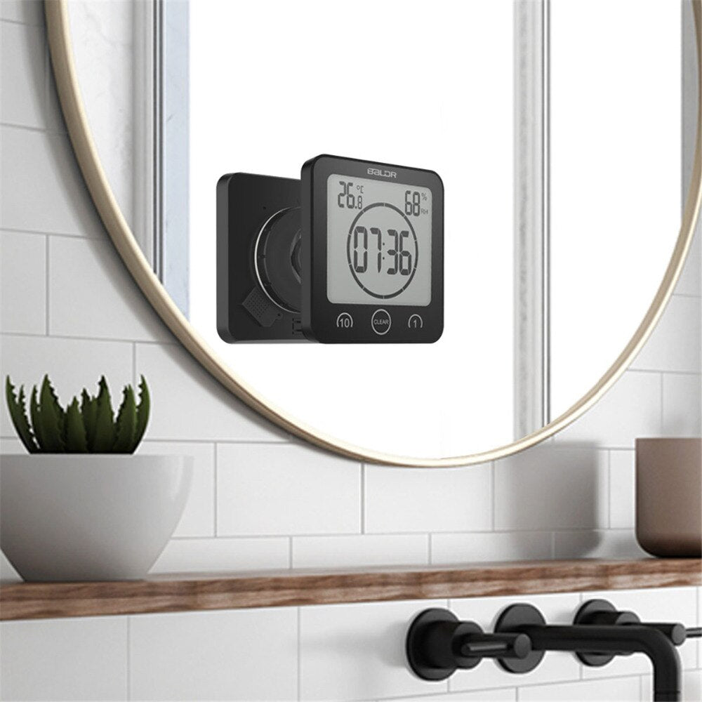 Waterproof Shower Timer Plastic | Large Display &amp; Wall/Shelf Mount | Water-Resistant for Cooking, Workouts and Daily Routines