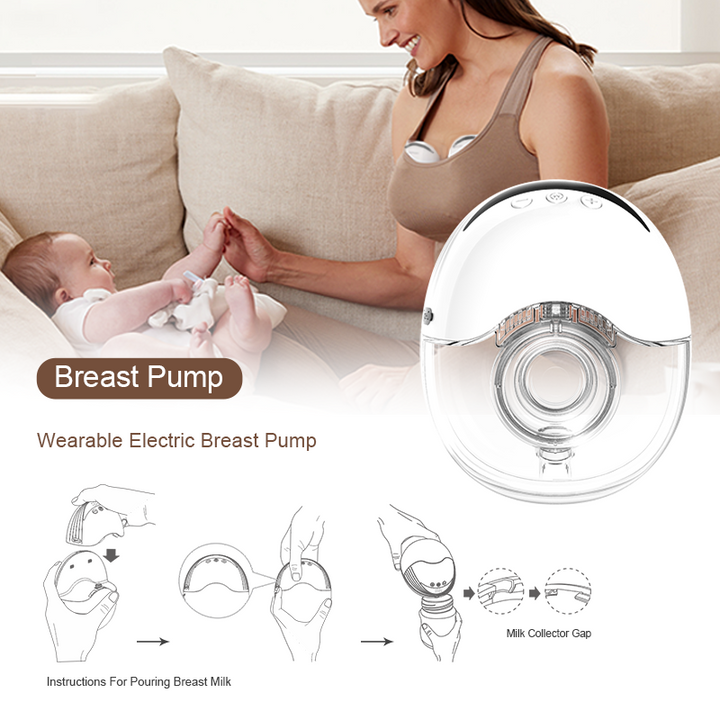 Wearable Electric Breast Pump | 4 Modes &amp; 12 Levels | 210ml | BPA-Free Silicone | USB Rechargeable