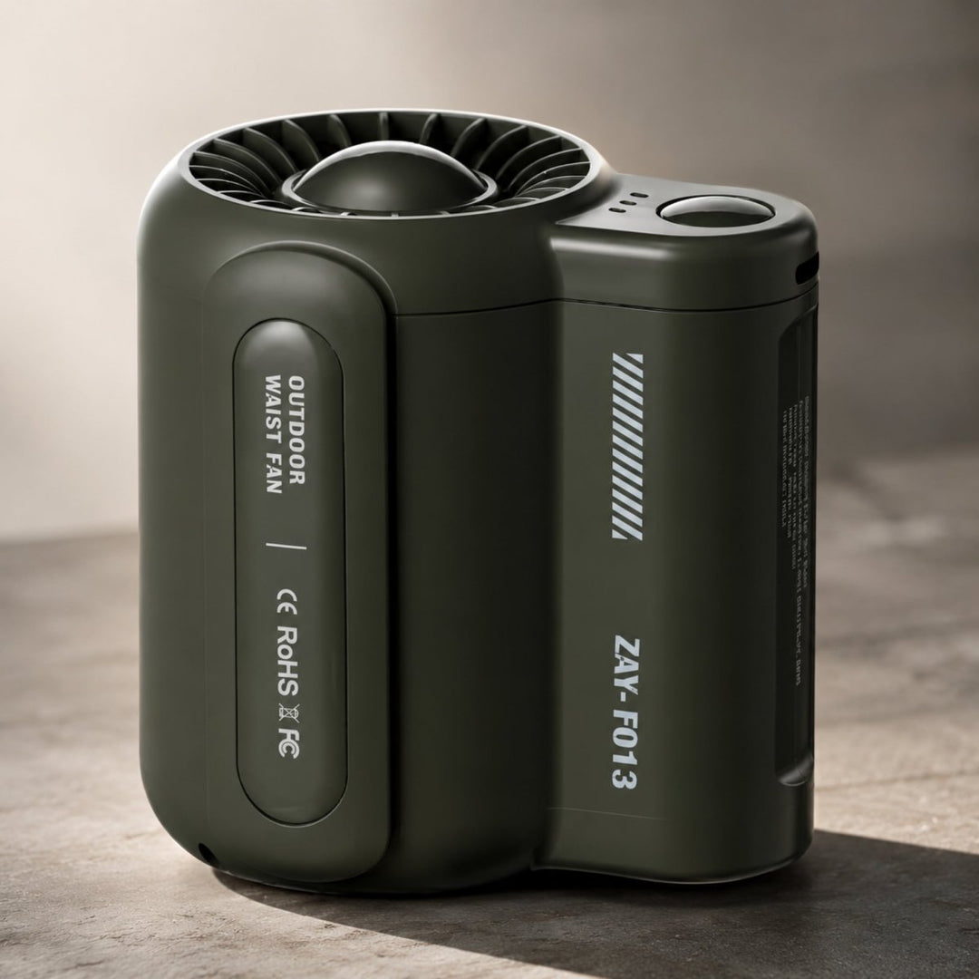 Wearable Waist Fan | Hands-Free Clip-On | 4500mAh Battery | Turbine Airflow | Portable