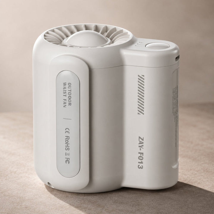 Wearable Waist Fan | Hands-Free Clip-On | 4500mAh Battery | Turbine Airflow | Portable