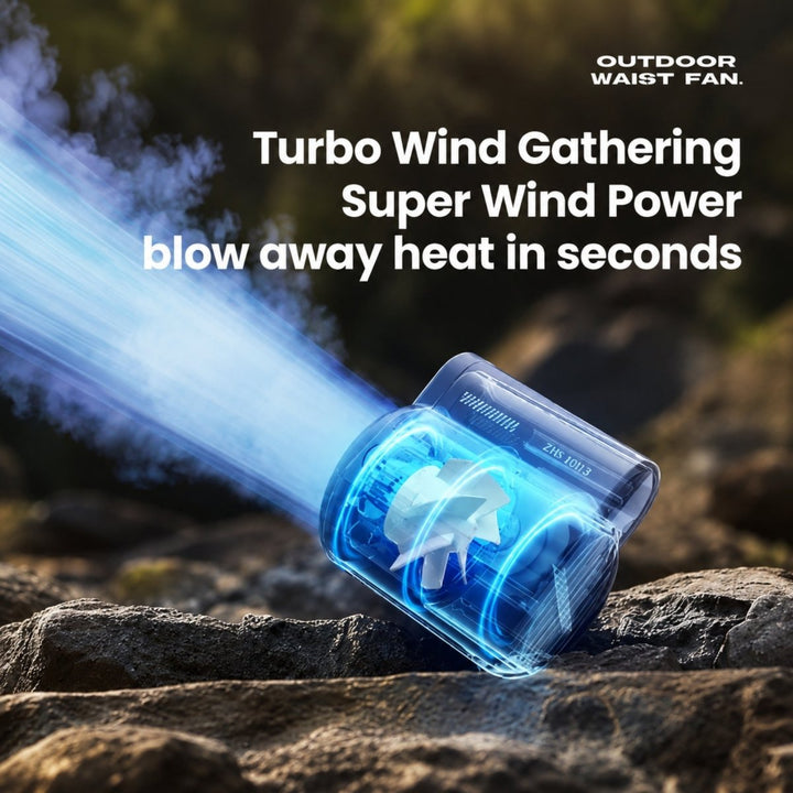 Wearable Waist Fan | Hands-Free Clip-On | 4500mAh Battery | Turbine Airflow | Portable