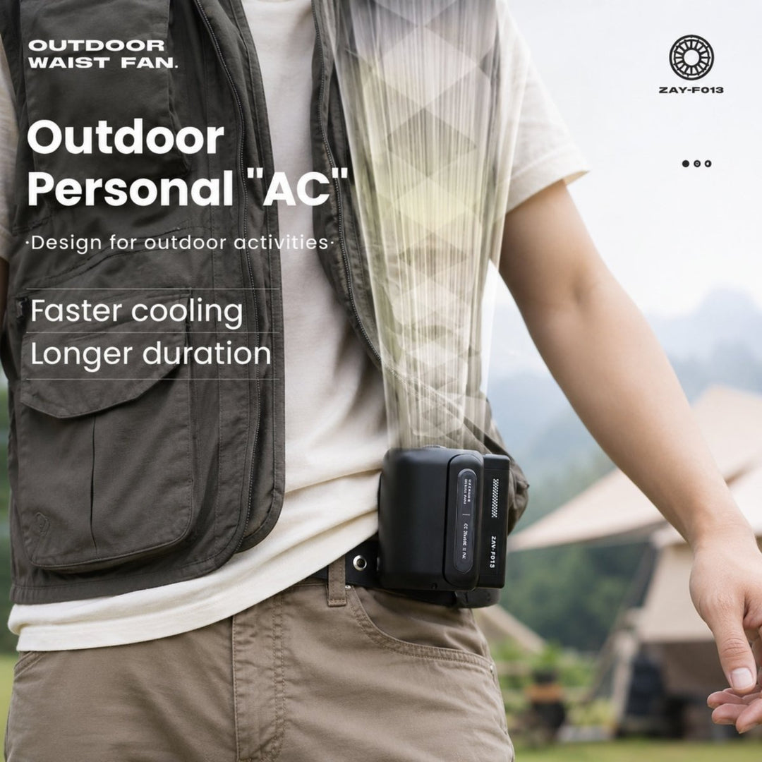 Wearable Waist Fan | Hands-Free Clip-On | 4500mAh Battery | Turbine Airflow | Portable