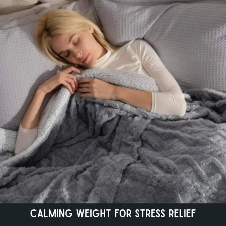 Weighted Blanket | Relief-Patterned Face, Deep Pile Reverse