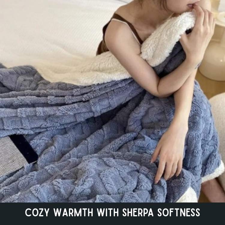 Weighted Blanket | Relief-Patterned Face, Deep Pile Reverse