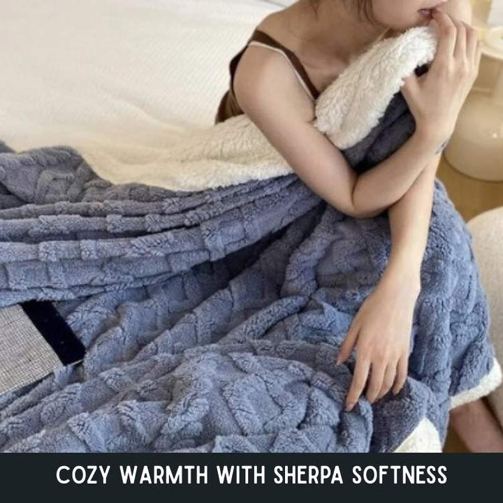 Weighted Blanket | Relief-Patterned Face, Deep Pile Reverse