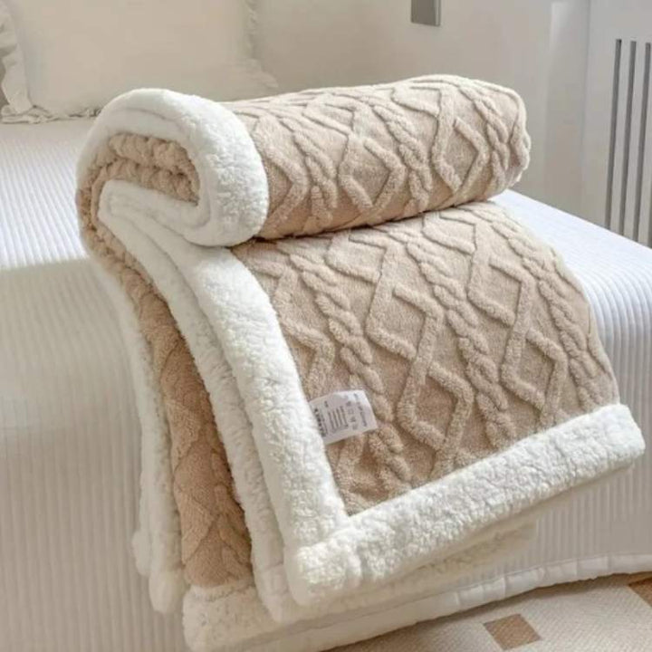 Weighted Blanket | Relief-Patterned Face, Deep Pile Reverse
