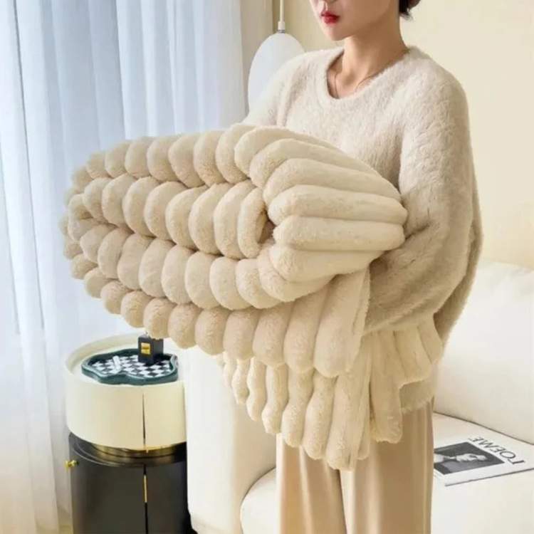 Weighted Blanket | Wide Ribbed Channels, Deep Plush Pile