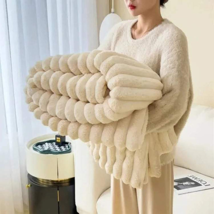 Weighted Blanket | Wide Ribbed Channels, Deep Plush Pile