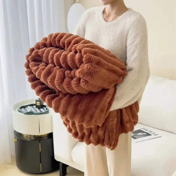 Weighted Blanket | Wide Ribbed Channels, Deep Plush Pile