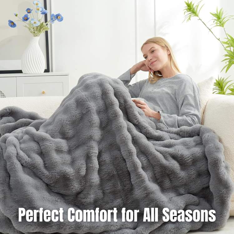 Weighted Blanket | Wide Ribbed Channels, Deep Plush Pile