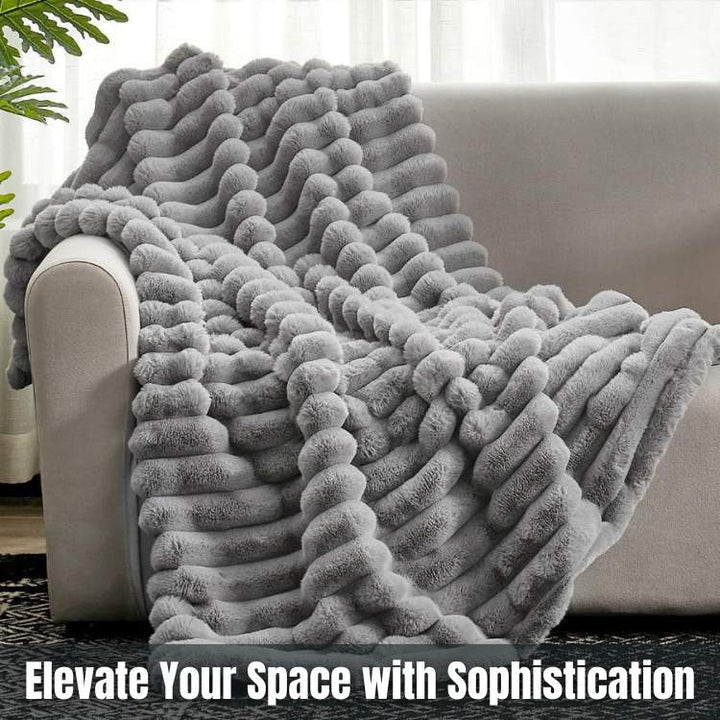 Weighted Blanket | Wide Ribbed Channels, Deep Plush Pile
