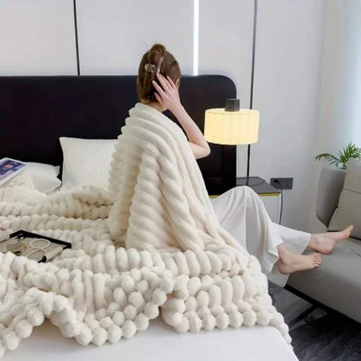 Weighted Blanket | Wide Ribbed Channels, Deep Plush Pile
