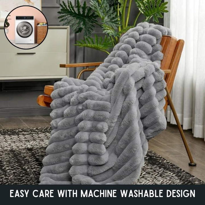 Weighted Blanket | Wide Ribbed Channels, Deep Plush Pile