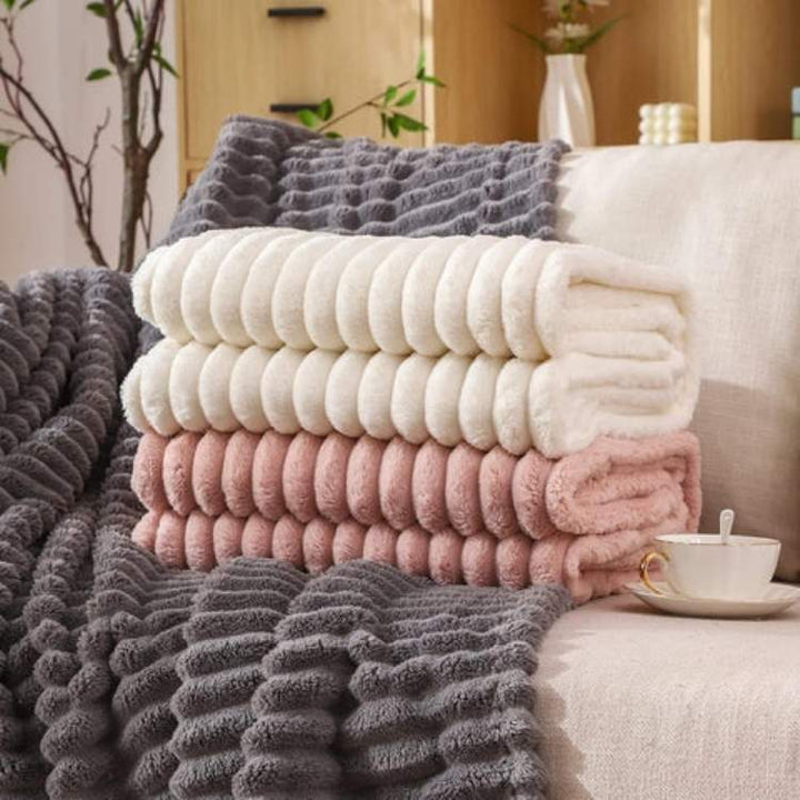 Weighted Blanket | Wide Ribbed Channels, Deep Plush Pile