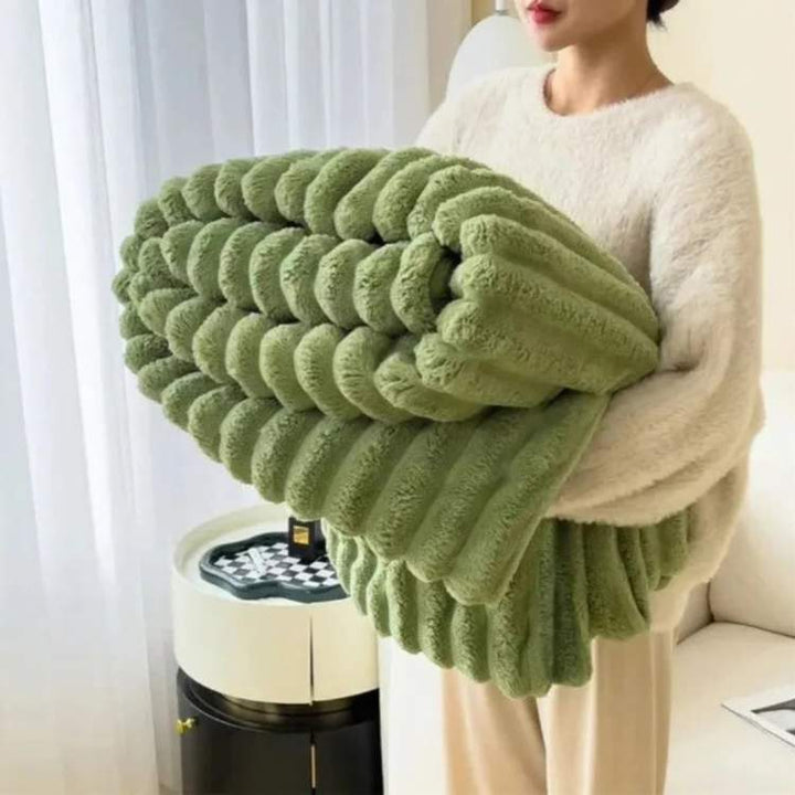 Weighted Blanket | Wide Ribbed Channels, Deep Plush Pile