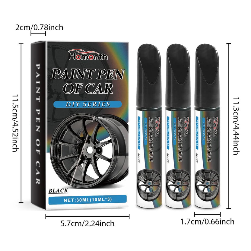 Wheel Paint Pen | Black Touch-Up Paint Pen Set for Car Wheels &amp; Rims