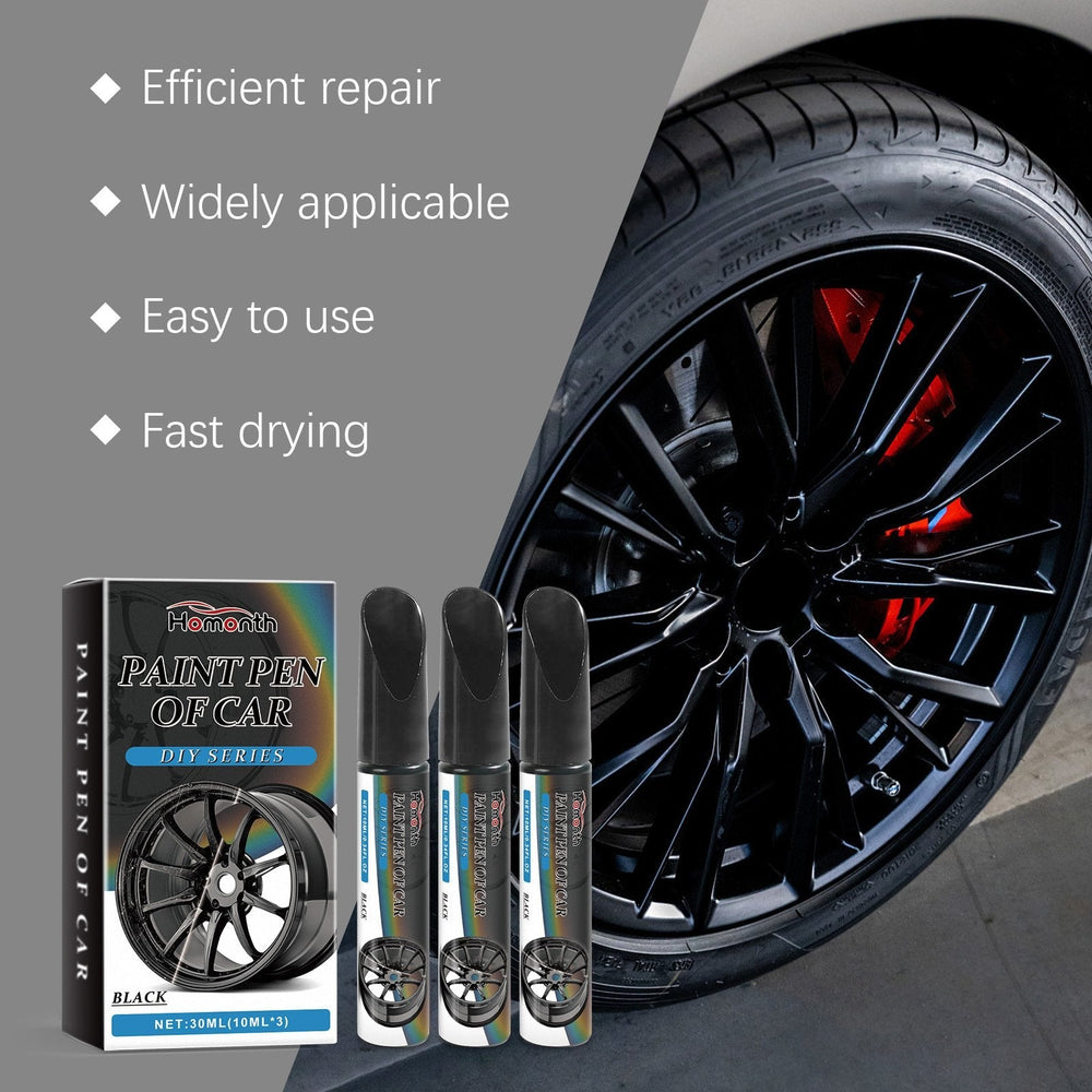 Wheel Paint Pen | Black Touch-Up Paint Pen Set for Car Wheels & Rims