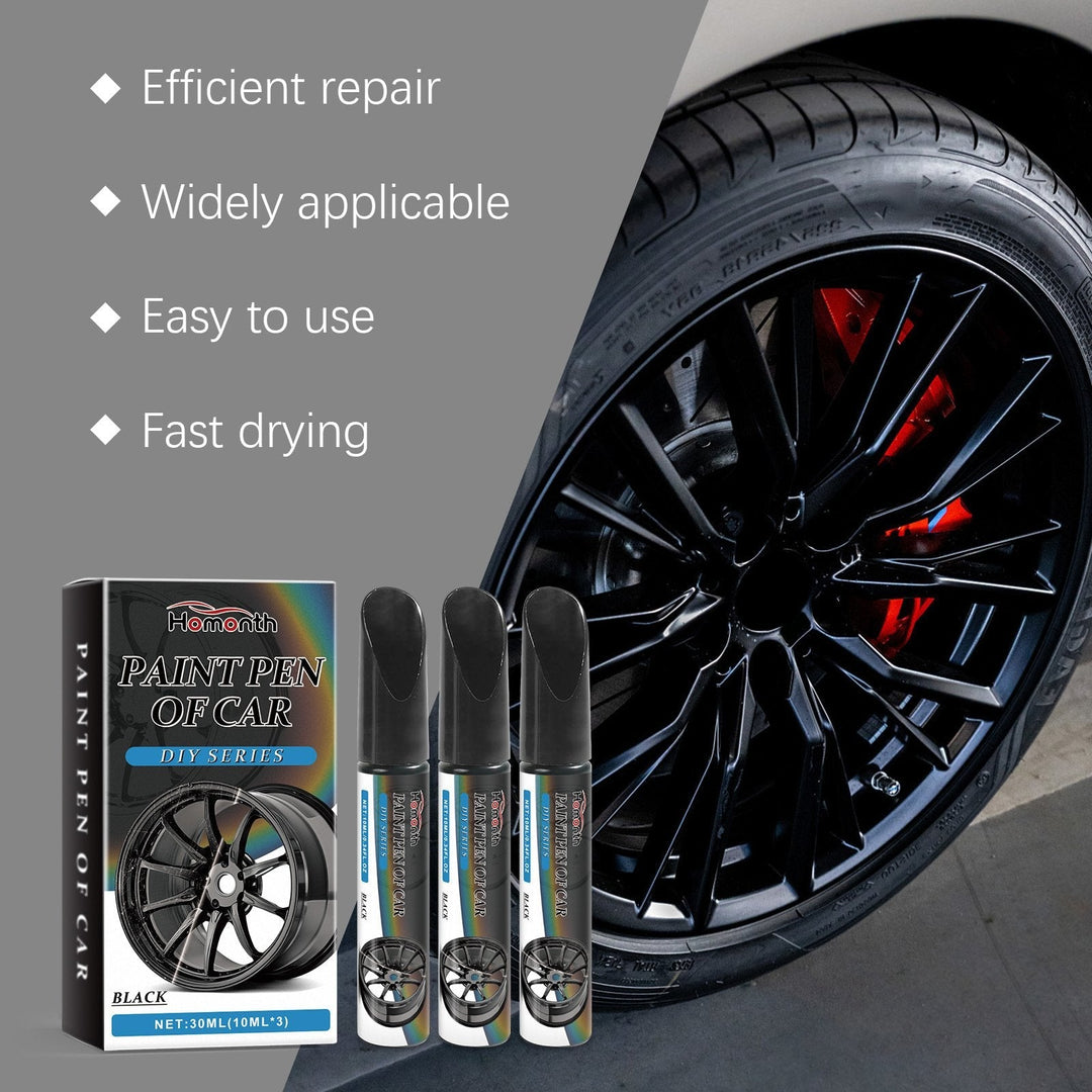 Wheel Paint Pen | Black Touch-Up Paint Pen Set for Car Wheels &amp; Rims