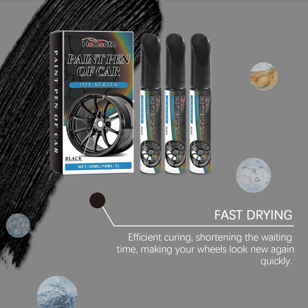 Wheel Paint Pen | Black Touch-Up Paint Pen Set for Car Wheels &amp; Rims
