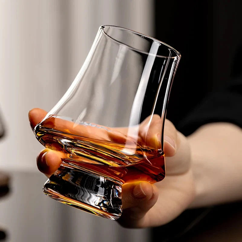 Whisky Glasses Lead-Free Glass | Conical Aroma-Enhancing Shape | Set of 4, Dishwasher Safe, Crystal Clear, Break-Resistant