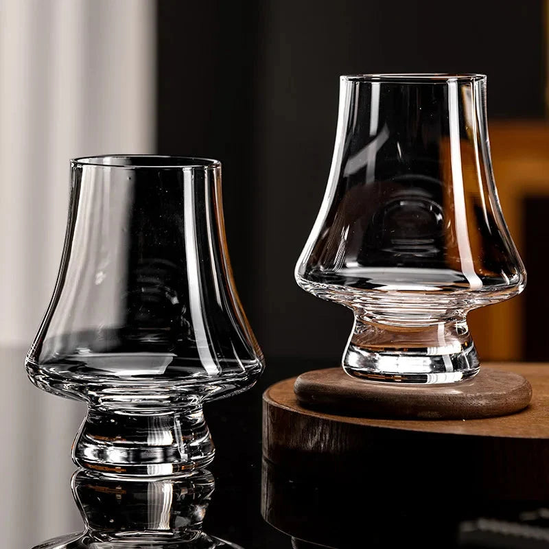 Whisky Glasses Lead-Free Glass | Conical Aroma-Enhancing Shape | Set of 4, Dishwasher Safe, Crystal Clear, Break-Resistant