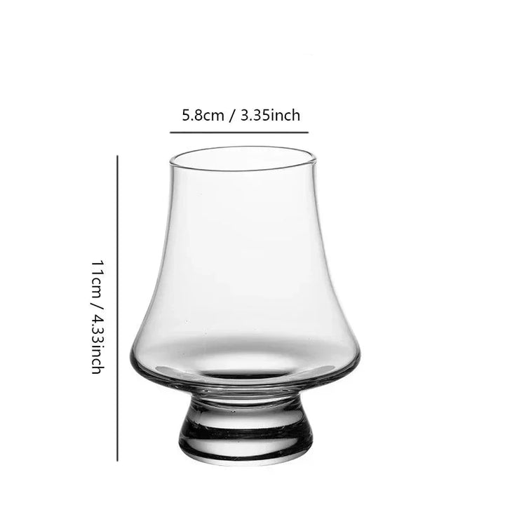Whisky Glasses Lead-Free Glass | Conical Aroma-Enhancing Shape | Set of 4, Dishwasher Safe, Crystal Clear, Break-Resistant