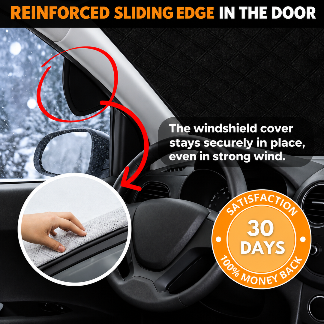 Windscreen Frost Cover for Cars | 4-Layer Insulation, Universal Fit | Weatherproof Winter Protection Against Ice and Snow