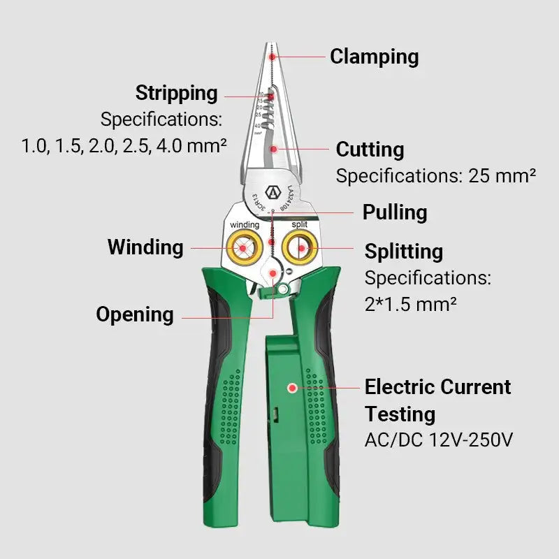 Wire Stripper | Multi-Function Cutter Tool with Built-In Light