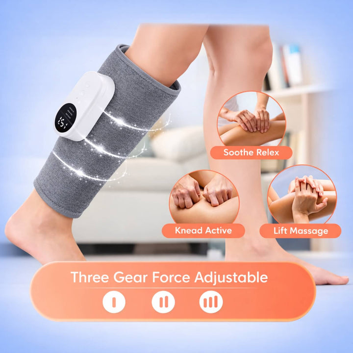 Wireless Air Compression Leg Massager | Rhythmic Compression | 15-Min Timer | Portable | Rechargeable