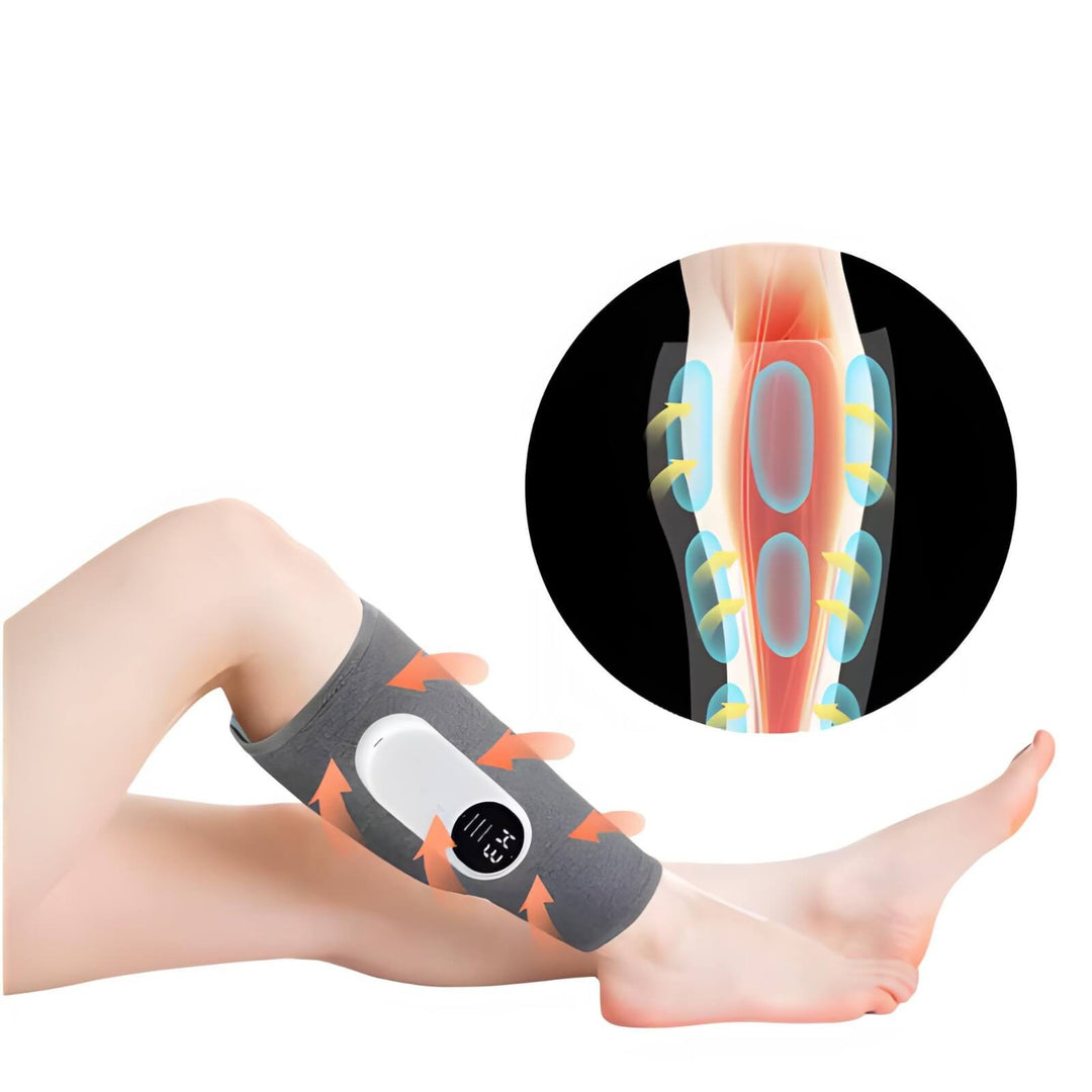 Wireless Air Compression Leg Massager | Rhythmic Compression | 15-Min Timer | Portable | Rechargeable