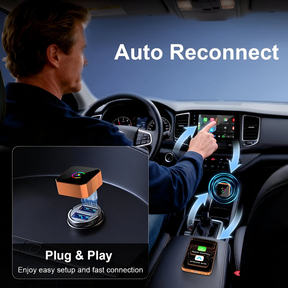 Wireless CarPlay Adapter Mini USB | Dual Band 2.4GHz/5GHz Signal | Converts Wired CarPlay to Wireless Instantly