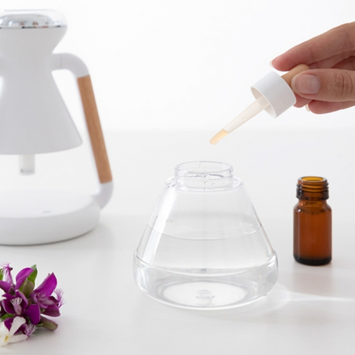 Wireless Charging Fog Humidifier | 230ml Tank with 4-Hour Mist Output | Built-In Phone Charging Base &amp; 180° Rotation