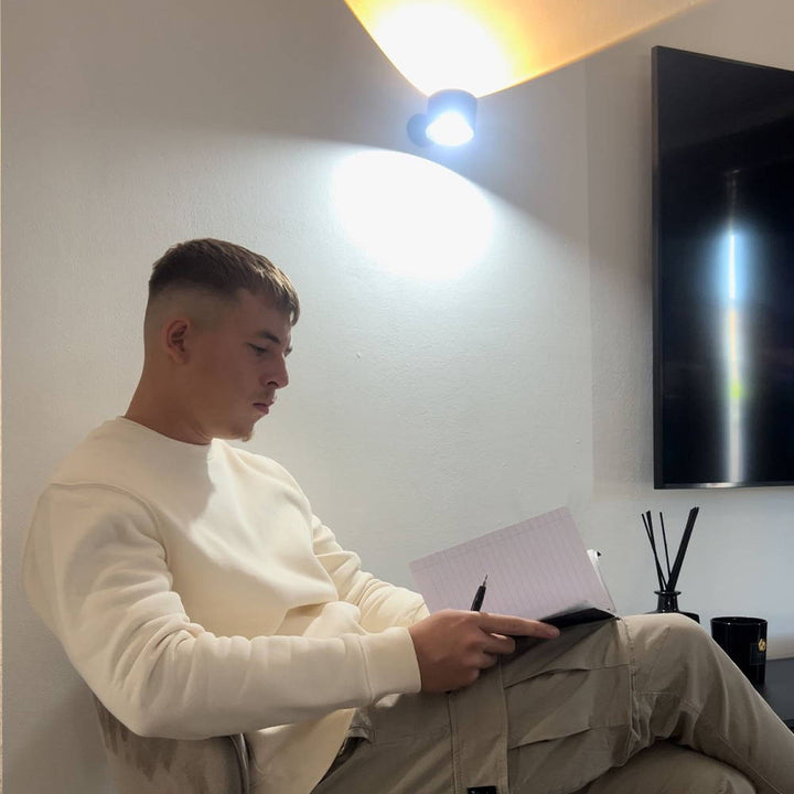 Wireless LED Wall Light | Adjustable Colour Temperature | USB Rechargeable, 30-Day Battery Life, 15-Second Install