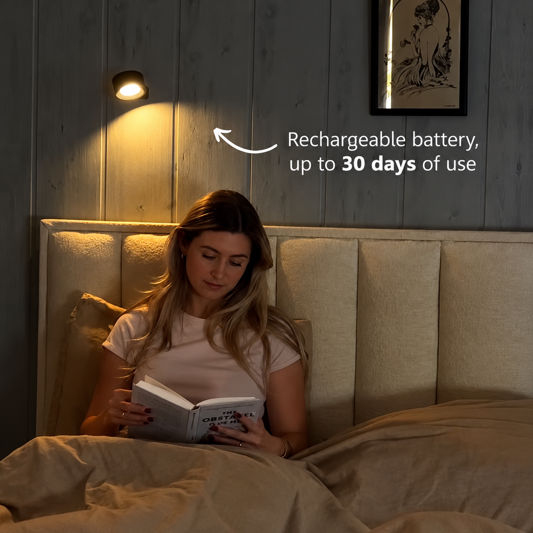 Wireless LED Wall Light | Adjustable Colour Temperature | USB Rechargeable, 30-Day Battery Life, 15-Second Install