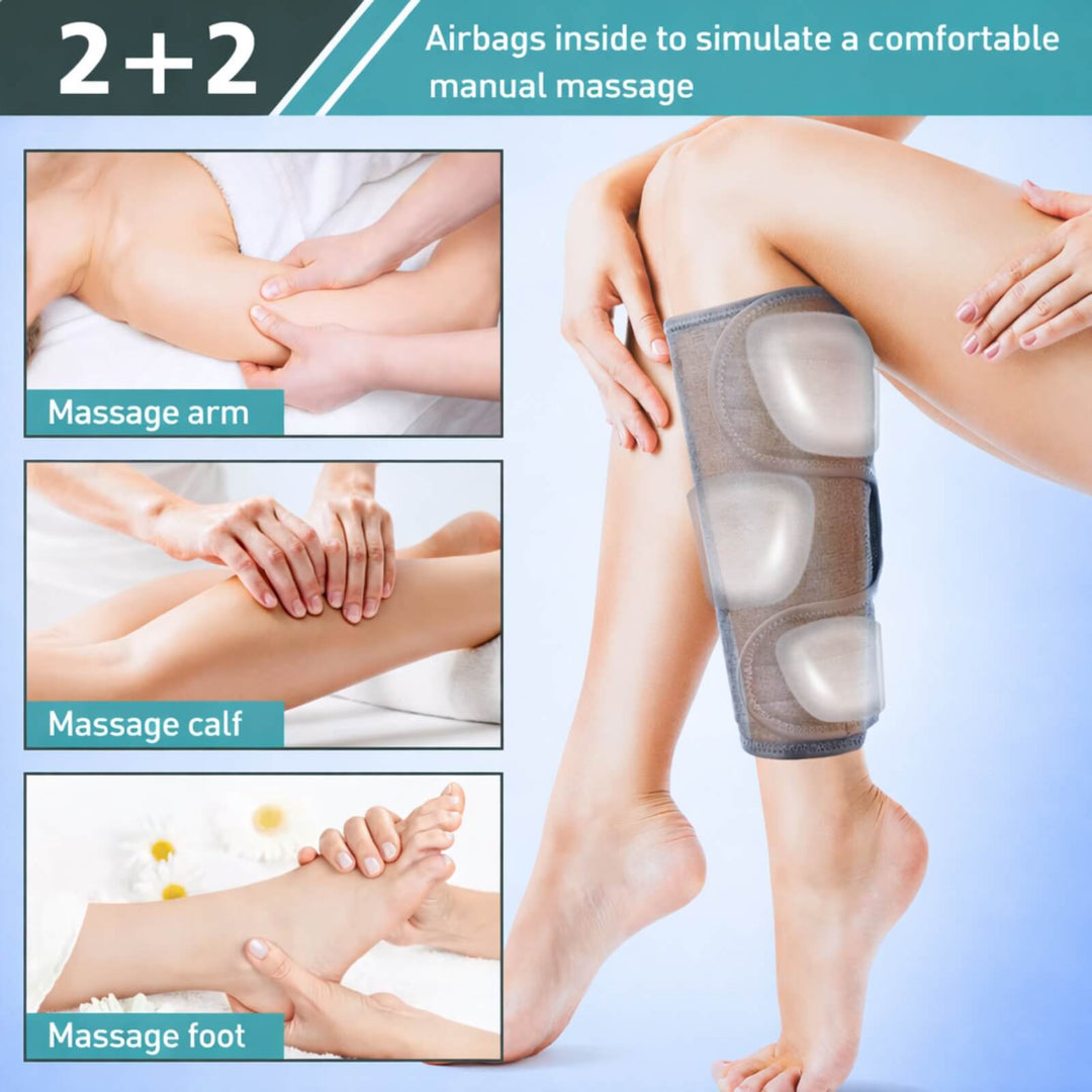 Wireless Leg Massager | Air Compression | 4 Modes &amp; 8 Intensity Levels | Heat | Cordless