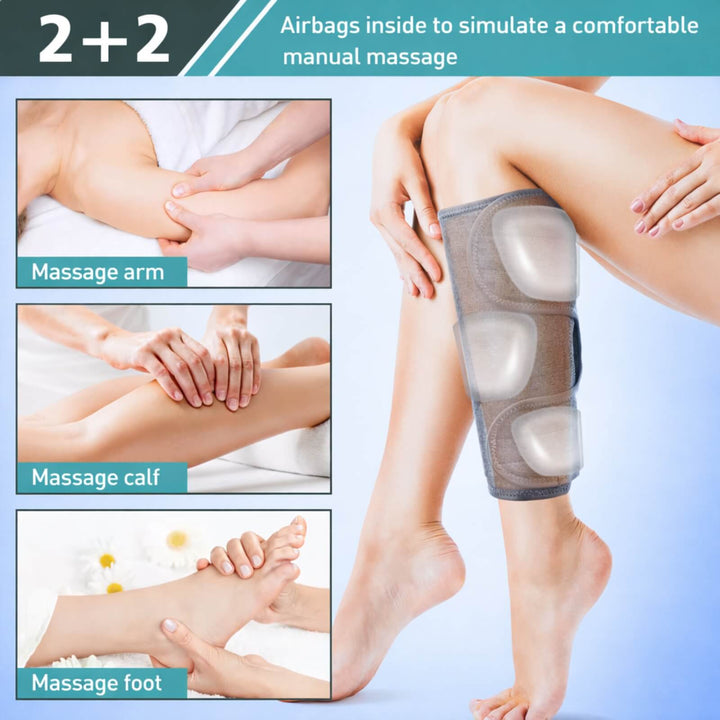 Wireless Leg Massager | Air Compression | 4 Modes &amp; 8 Intensity Levels | Heat | Cordless