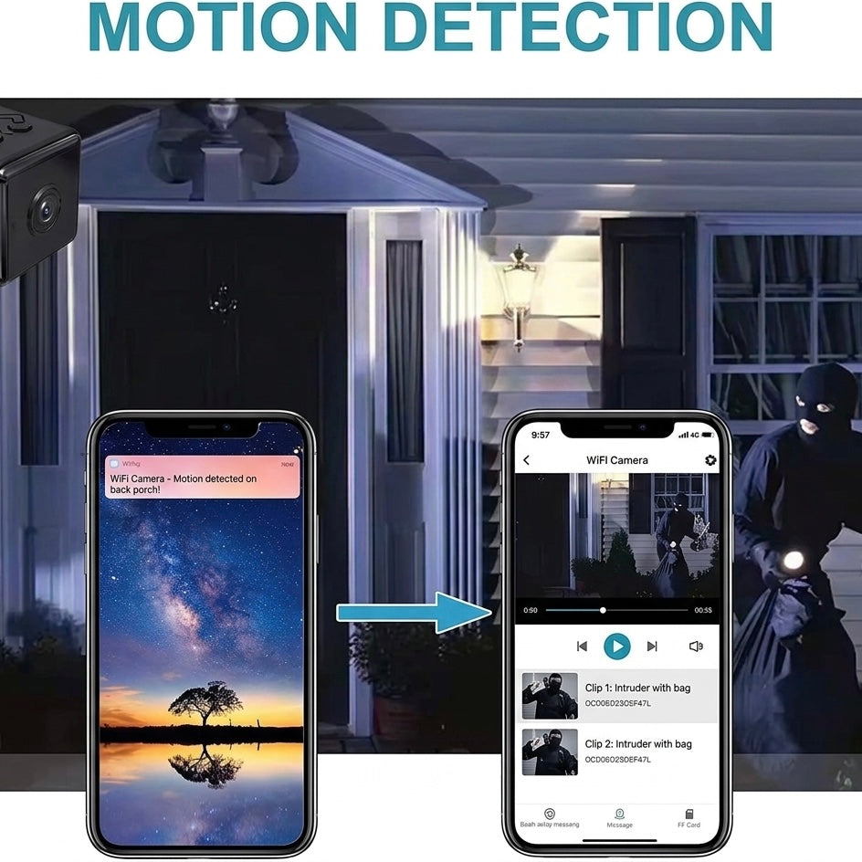 Wireless Security Camera | 1080P WiFi | Night Vision | 150° Wide Angle | Indoor Home Security